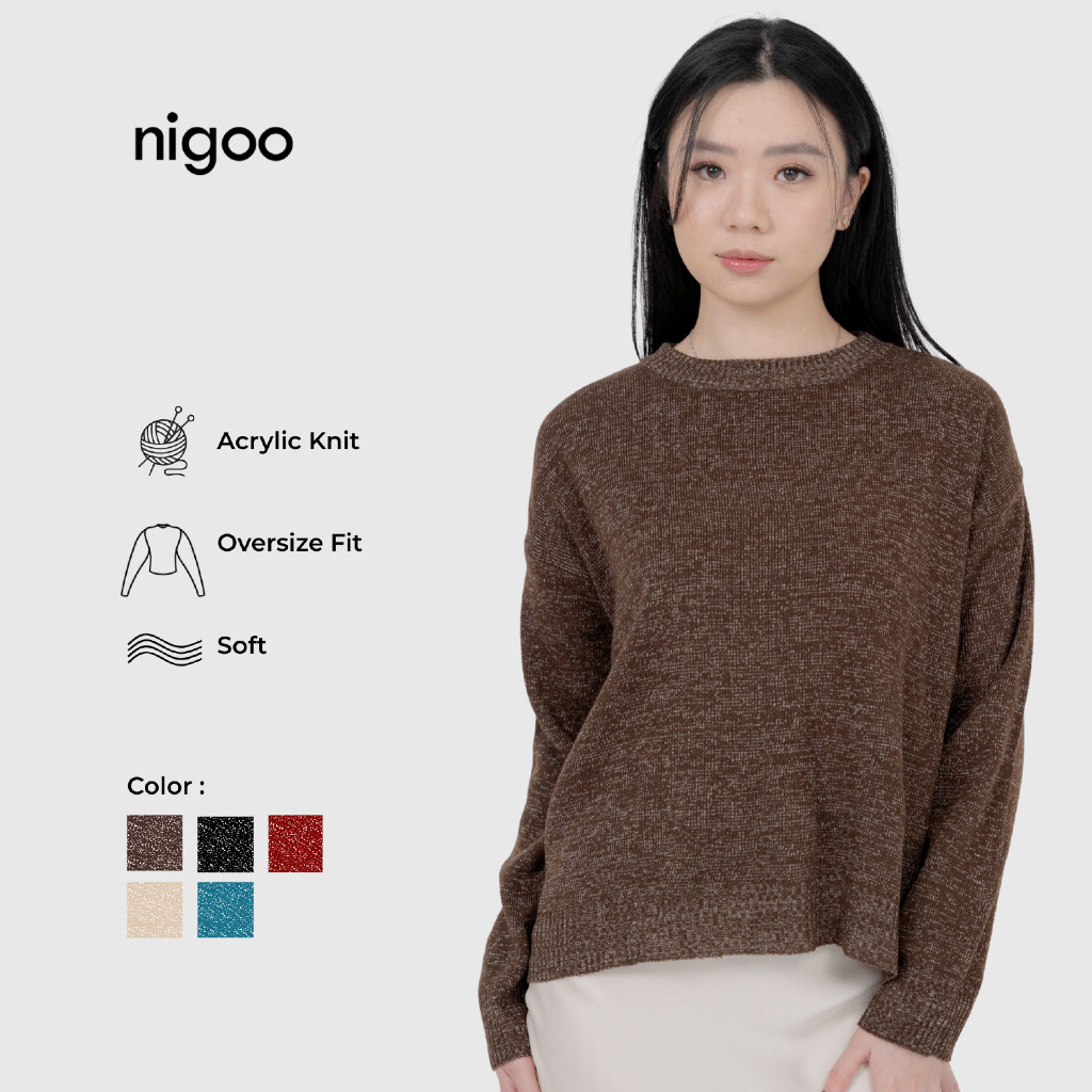 Nigoo Josie Sweater Oversize Knit Acrylic Wanita