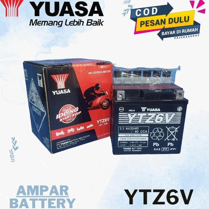 Promo Aki Motor Honda Vario 125, CBR 150, PCX150, SONIC 150, SCOOPY FI, BEAT POP,  YUASA YTZ6V MF AC