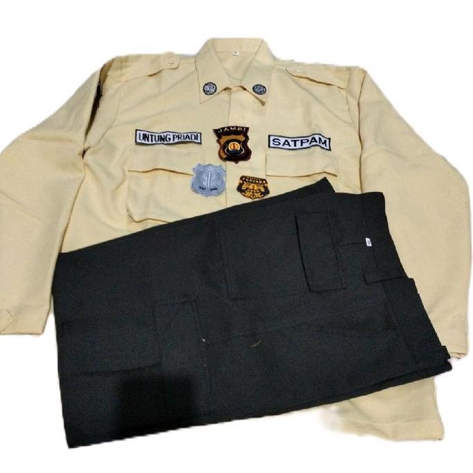 SERAGAM KERJA ( PDL  KREM ) LENGAN PANJANG BAHAN GAIA NIO PREMIUM  Pria Baju Celana