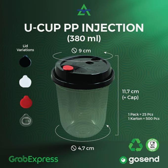 Caem- 500Pcs - Cup Injection 12Oz / Cup Injection 12Oz/ Gelas 380Ml - Wingoh