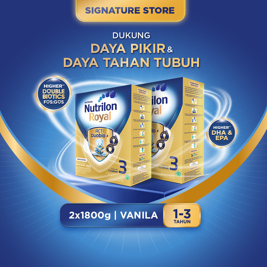 Nutrilon Royal 3 Vanila 1800 gr x 2, Susu Formula Anak untuk Usia 1-3 Tahun