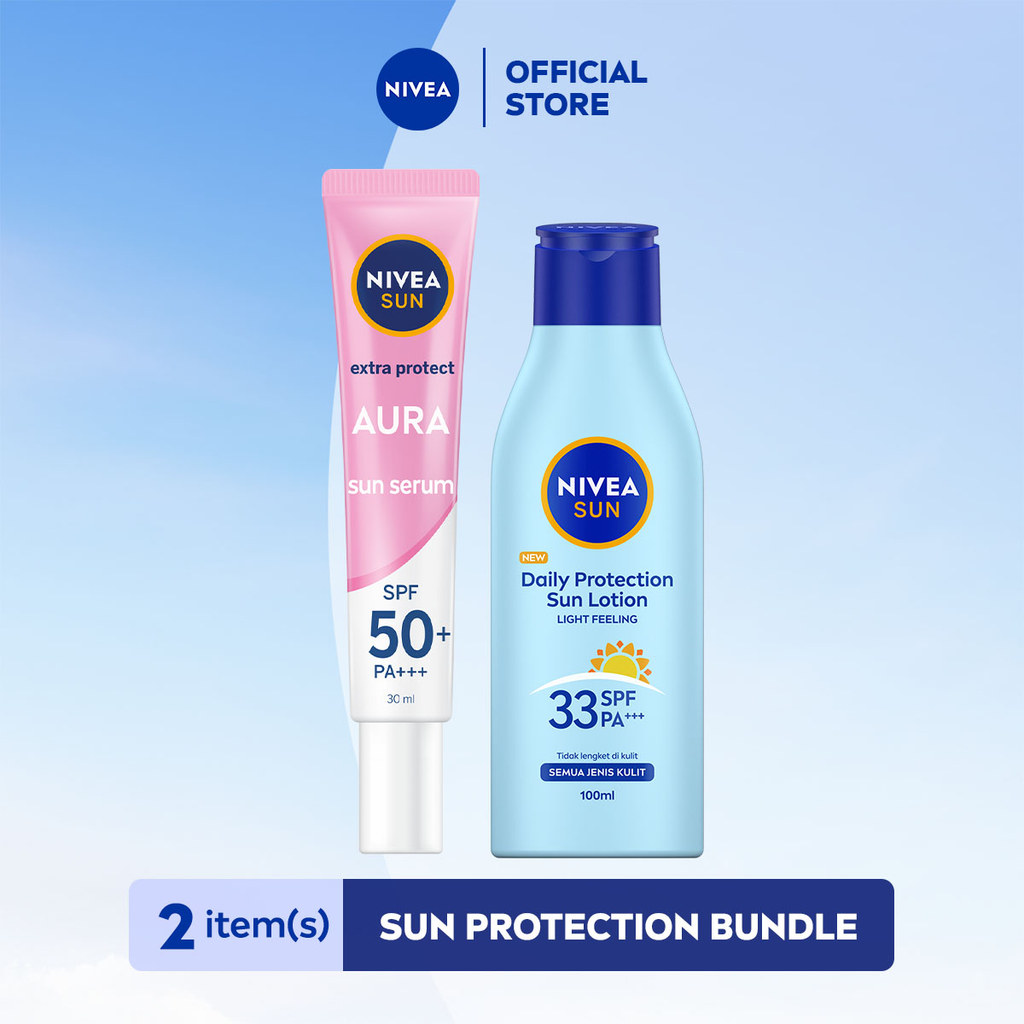 NIVEA Sun Face Serum Instant Aura + Body Lotion Daily Protection Sun