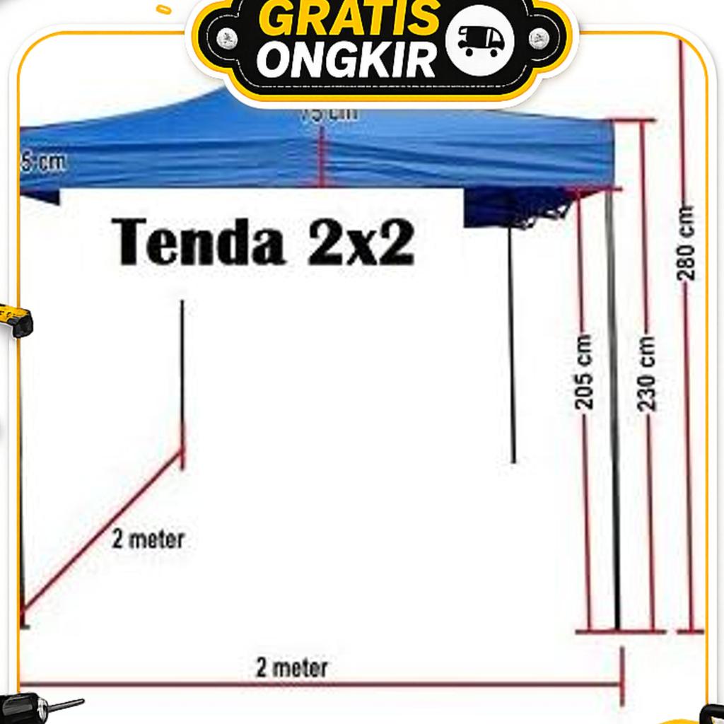Kerangka Tenda Lipat 2X2 (Tidak Termasuk Atap Tenda)