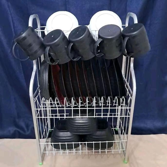 BOBIVASTA_KELONTONG - RAK PIRING ALUMINIUM RPK GELAS RPK BIASA RAK GELAS RAK PIRING BESI