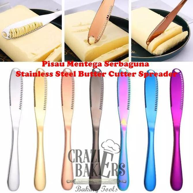 Pisau Mentega Serbaguna Stainless Steel Butter Cutter Spreader
