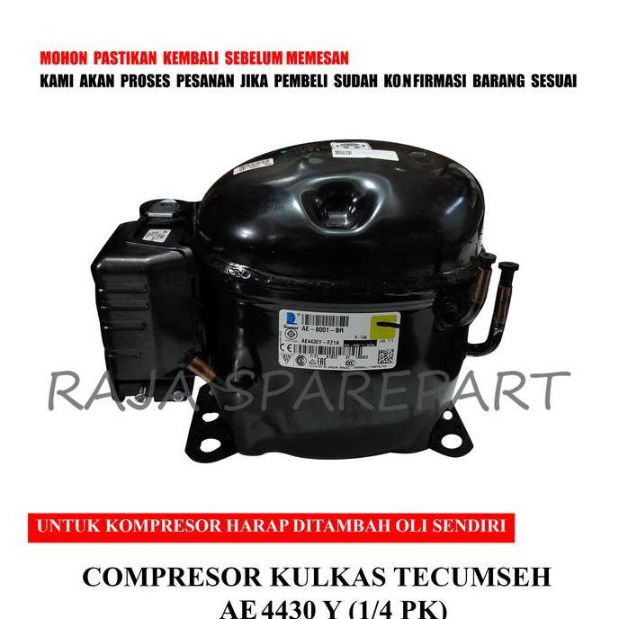 THK4430 COMPRESSOR KULKAS / KOMPRESOR / COMPRESOR KULKAS TECUMSEH AE 4430 Y (1/4 PK) RSP27