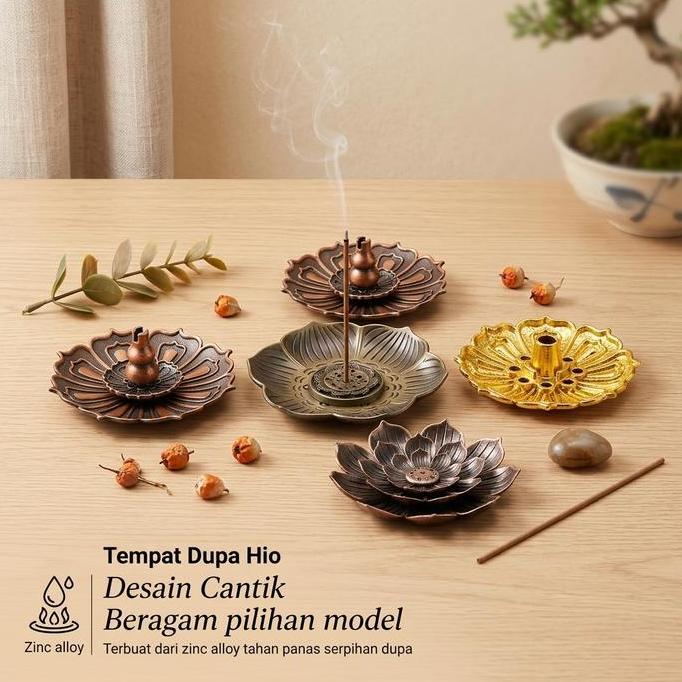 IDHIAYI Tempat Bakar Hio Lingkar Dupa Lotus Stick Incense Holder