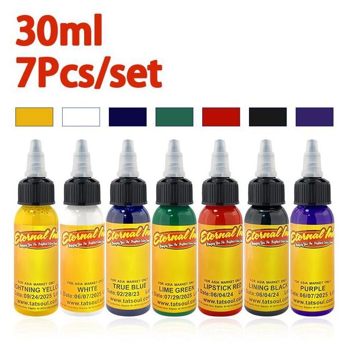EYAMUY 7 Warna 30ml Tinta Tato Permanen Tato Tinta Set Pigmen Tinta