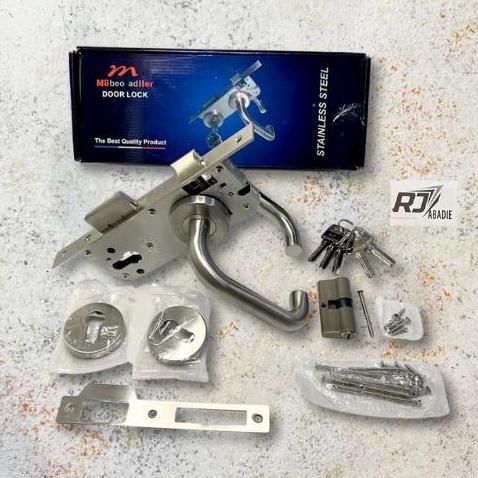 Handle Gagang Kunci Pintu Rumah Pisah Rosed Rollset Stainless Set Muller 8002