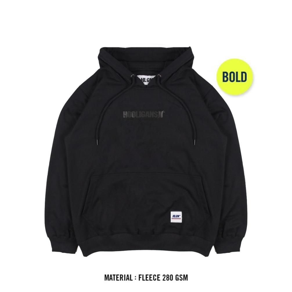 ORIGINAL HOOLIGANS HOODIE BOLD VISIONE - BLACK