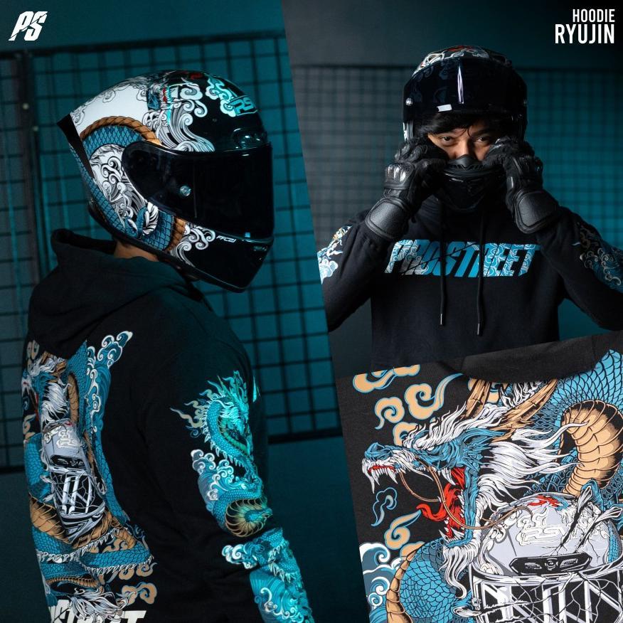 ORIGINAL (SABLON) HOODIE PROSTREET RYUJIN UNISEX PRIA WANITA FLEEC GRAMASI 280