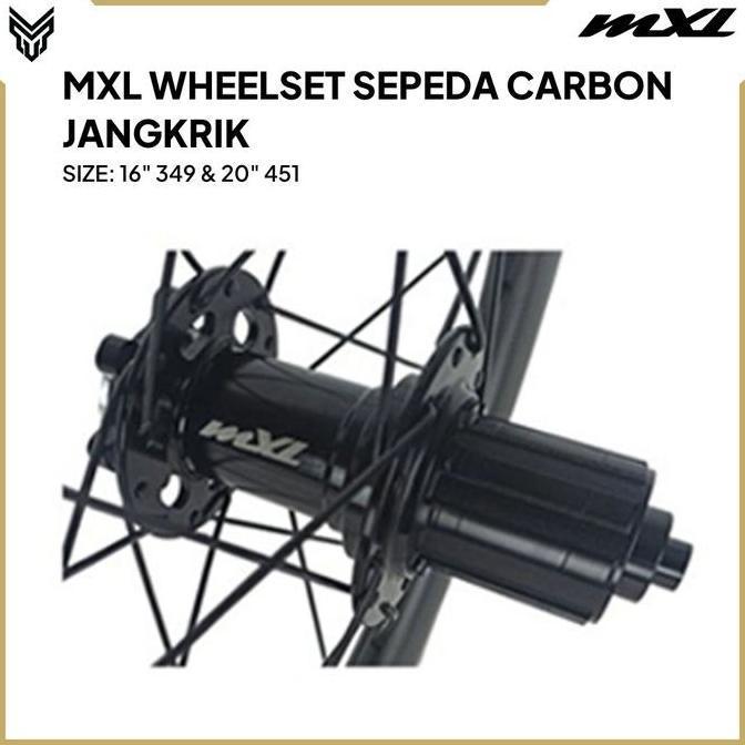 Promo MXL Wheelset Sepeda 16" 349 & 20" 451 Carbon Velg Roda Set Bike Diskon