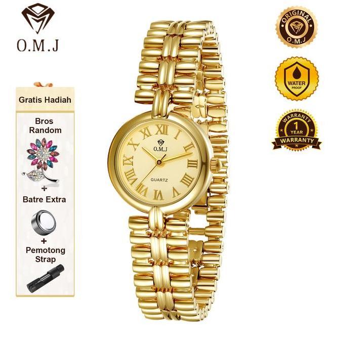 [CUCI GUDANG] O.M.J G083 Jam Tangan Wanita Elegan Mewah Original Baja Anti Karat Strap Asli Seri Wat