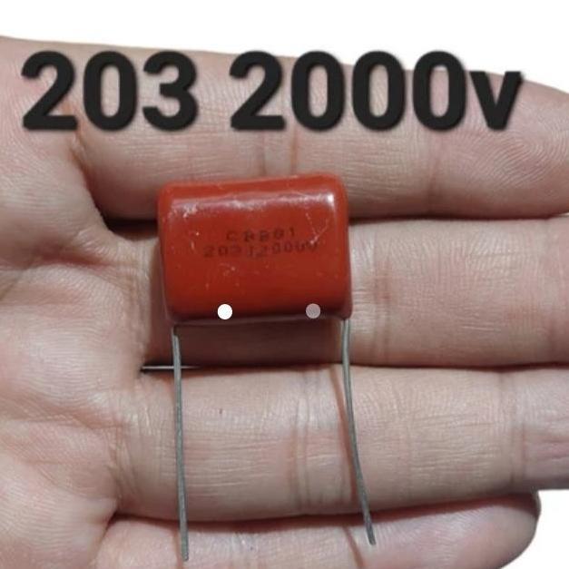 ( Glosir 203 2Kv ) Kapasitor Capasitor Milar 203J 2000V 203 2.000V 20N 20 Nano 2Kv 2000 V Volt 2000V