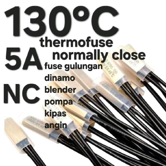 ( 130C 5A Fuse Kotak ) Sekering Sekring Otomatis Auto On Off Segi Thermostat Thermofuse Bimetal Fuse