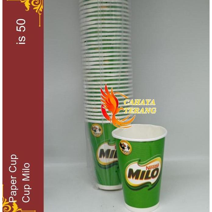 dBest- Paper Cup / Paper Cup Milo Uk 8 oz / /Gelas Milo isi 50