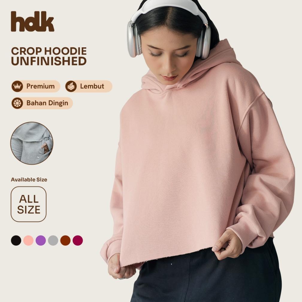 PREMIUM HOODIEKU HOODIE CROP WANITA UNFINISHED PREMIUM POLOS | FLEECE TEBAL & ADEM | LOKAL HANDMADE 