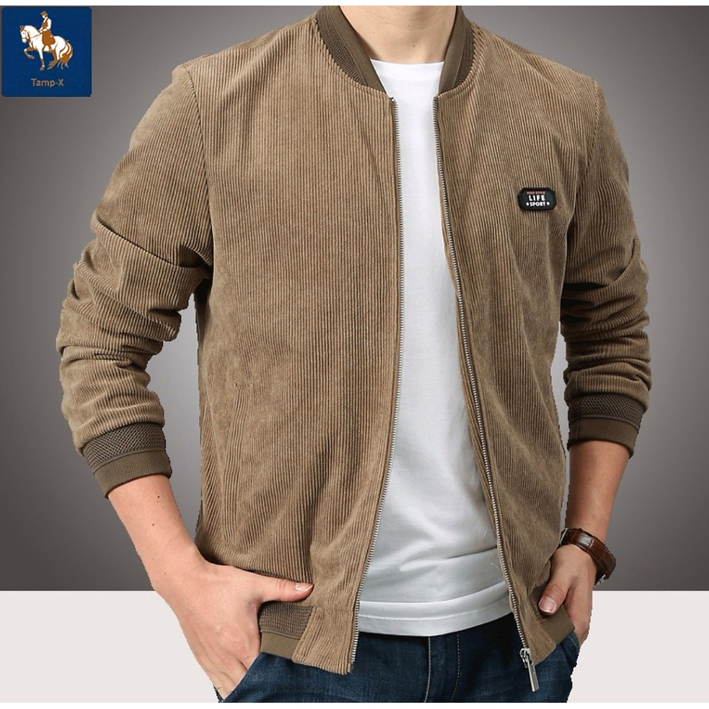 PREMIUM | Tamp-X Big Size Jaket Pria Boxy Corduroy Casual Zipper Korean Style Jumbo Premium