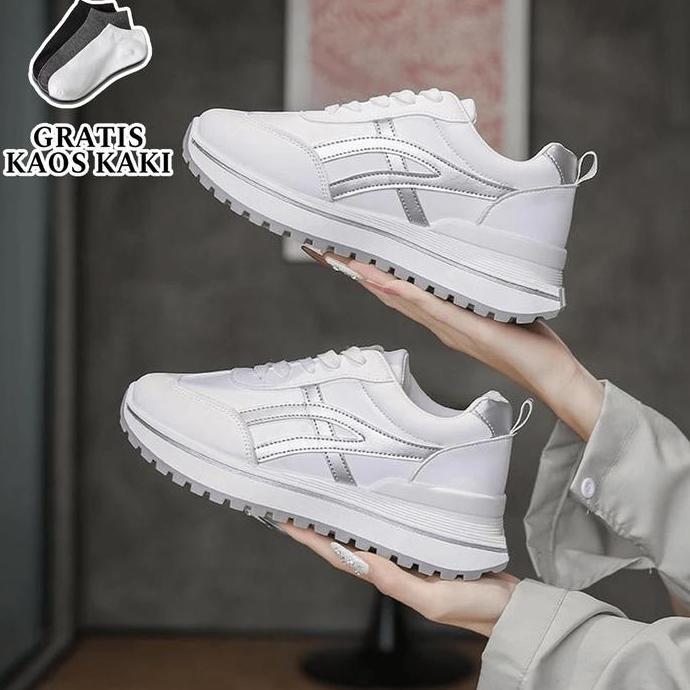 BS Sepatu Wanita Sneakers LINEA Sepatu Fashion Casual Korean Shoes Kasual Sport Gratis Kaos Kaki