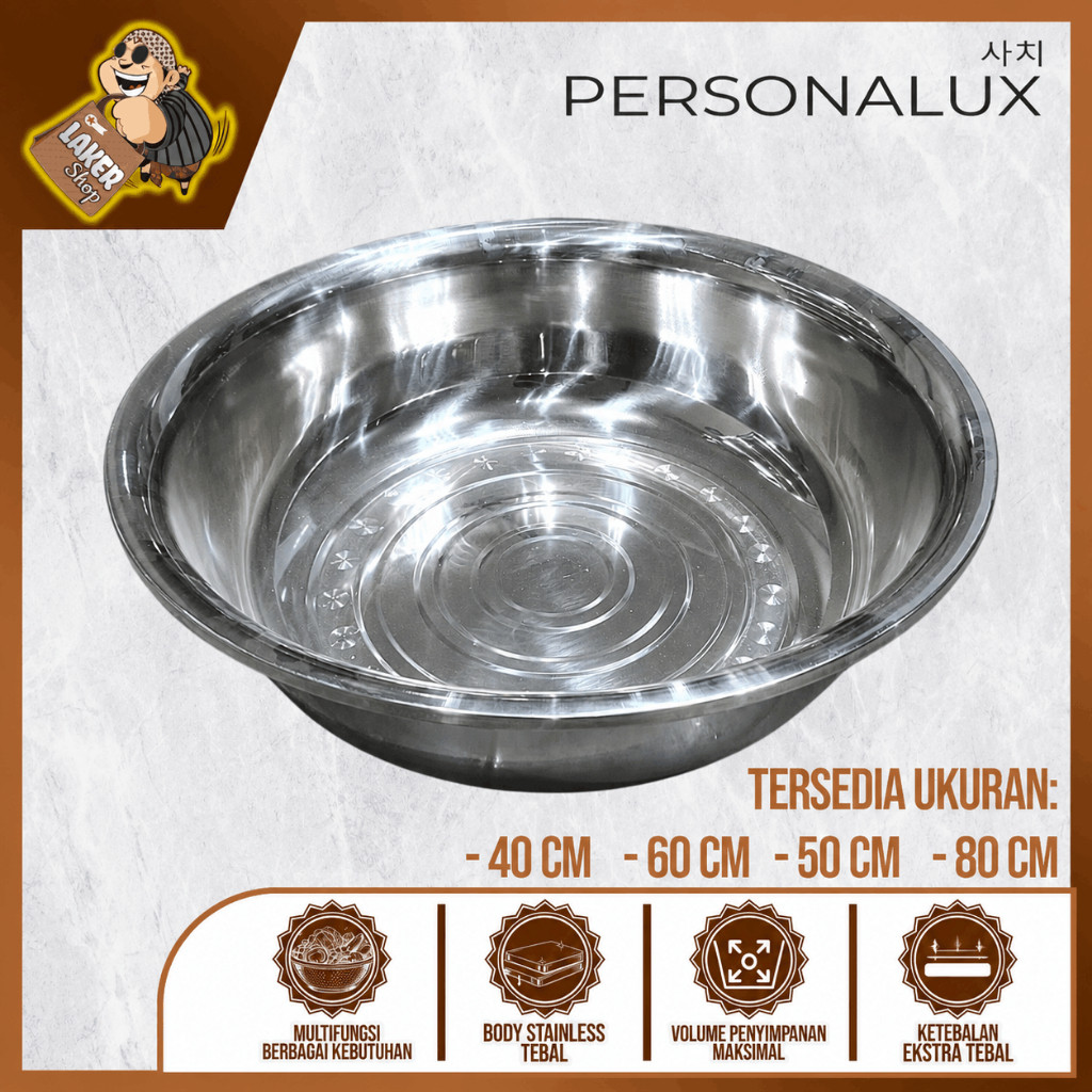 Baskom Stainless Steel Besar Jumbo Wadah Mangkuk Mixing Bowl Serbaguna