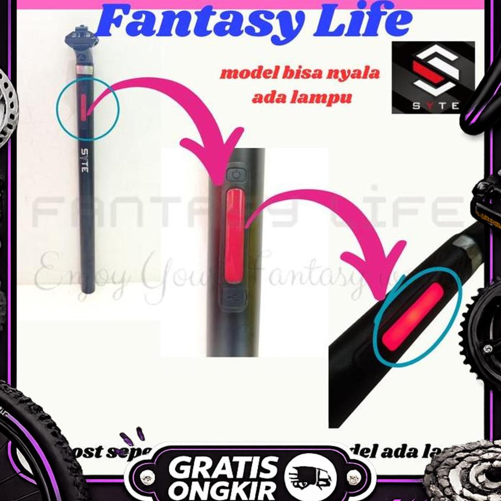 Fantasy Seatpost Tiang Sadel Sepeda Ukuran 33.9 Mm Panjang 55 Cm Tiang Sadel Alloy Sepeda Mtb, Lipat