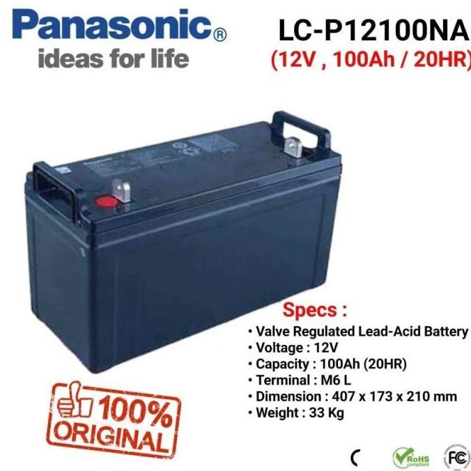 Aki Battery UPS Battery Kering Vrla Panasonic 12V 100AH Aki Kering Panasonic 12V 100Ah