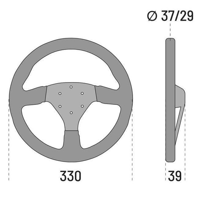 Sparco R383 Champion Steering Wheel - Black Leather 383MM