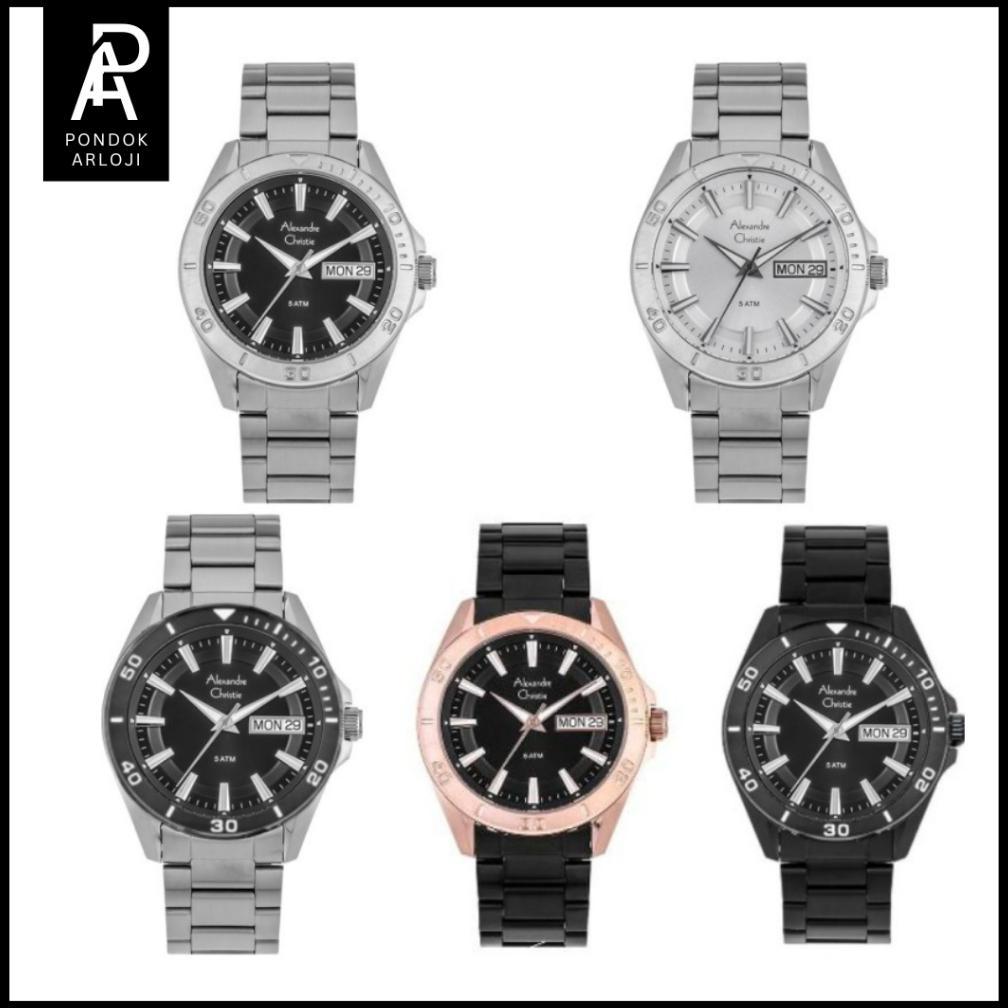 ORIGINAL Jam Tangan Pria Cowok Alexandre Chritie AC 6512 / ac 6512 / 6512 Garansi 1 Tahun Rantai Sta