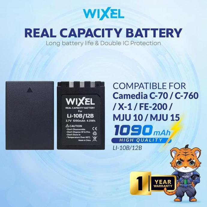 PROMO DISKON - WIXEL Baterai Kamera LI-10B / LI-12B for Olympus Camedia C-70 C-7000 C-760 C-765 C-77