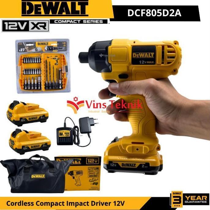 Grosir Dewalt Dcf805D2A Mesin Obeng Baterai Cordless Compact Impact Driver 107Nm 12V Dcf805