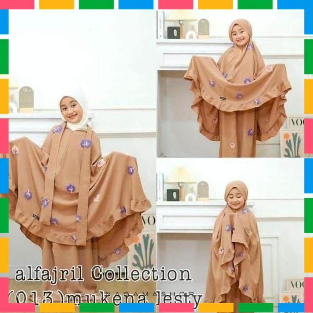 Diskon Lebaran (Cod) Mukenah Anak Tali Lesty 3In1 Crinkle Bordir Usia 610 Tahun Ori Alfajril Mukenah