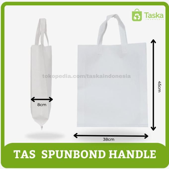 Kantong SPUNBOND HANDLE 38x45 / GOODIE BAG Spunbond / PUTIH