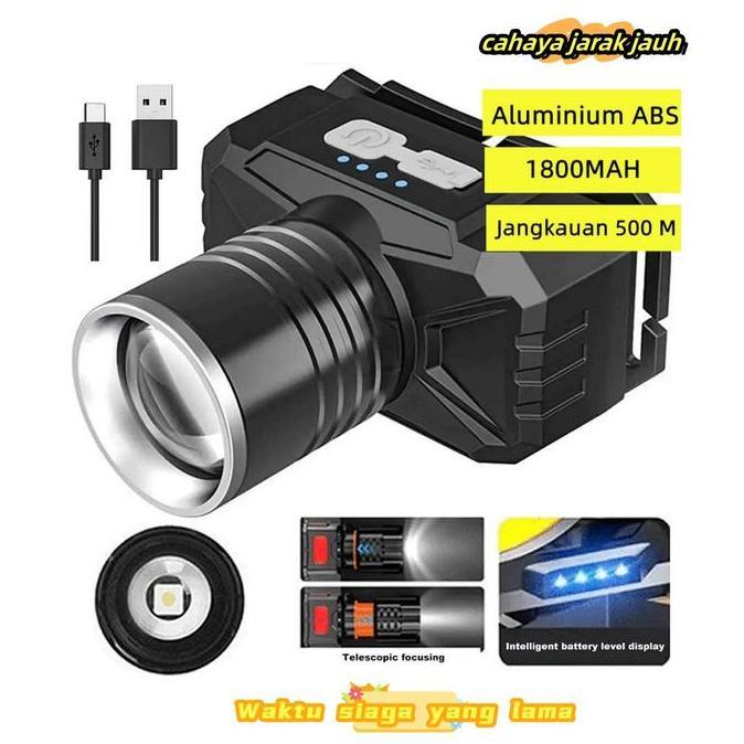 Raizo- Lampu Depan Led Super Terbaik Lampu Depan Usb Isi Ulang Lampu Depan Luar Ruangan Tahan Air Da