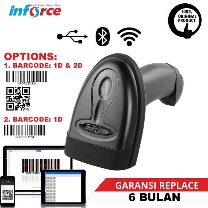 INFORCE WIRELESS BLUETOOTH USB BARCODE SCANNER T88 E-FAKTUR 1D/2D