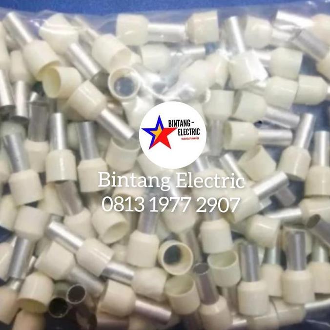Promo Skun Kabel Ferrules / Scun Botol Ukuran 16 Mm Warna Putih Cod
