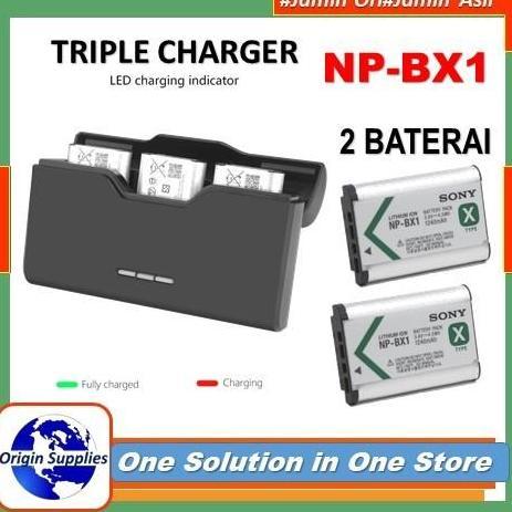 CUCI GUDANG - TRIPLE CHARGER + SONY BATTERY NP-BX1