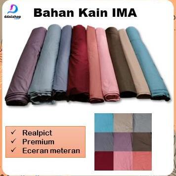Sora- Kain Meteran Katun Ima, Kain Gamis Kain Katun Ima Platinum Biru Coklat Abu Kemeja