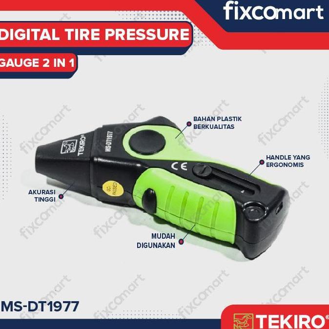 HARGA TERBAIK - TEKIRO DIGITAL TIRE PRESSURE GAUGE 2 IN 1 - TIRE PRESSURE GAUGE