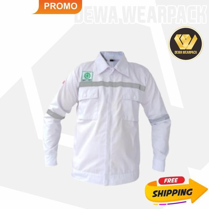 WEARPACK SAFETY KEMEJA SERAGAM KERJA ATASAN WARNA PUTIH POLOS