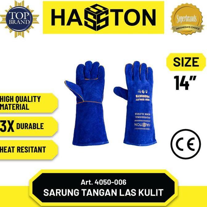 Hasston Sarung Tangan Kulit Biru 14 / Safety Gloves (4050-006)