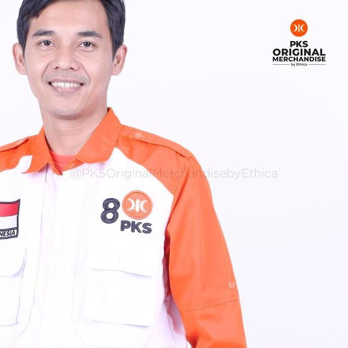 Ready PKS Merchandise | Kemeja Lapangan 8 Orange Kemeja Partai PKS
