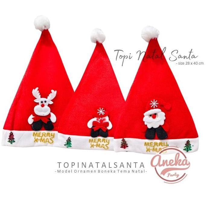 Topi Natal Merry Christmas Boneka / aksesoris natal topi santa claus Ornamen Boneka Natal / topi mer