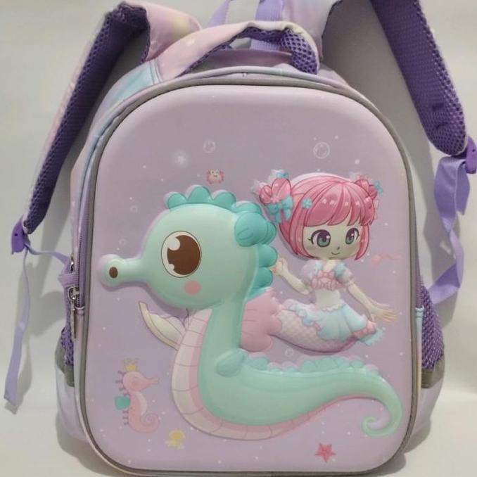 HARGA TERBAIK - Tas Sekolah Anak Perempuan TK 13 Inch Karakter Mermaid HSD Timbul 3 Dimensi Cantik M