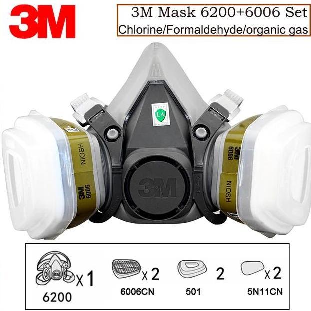 Masker 3M 6200 Respirator + Cartridge filter 3M 6006 Complete Set