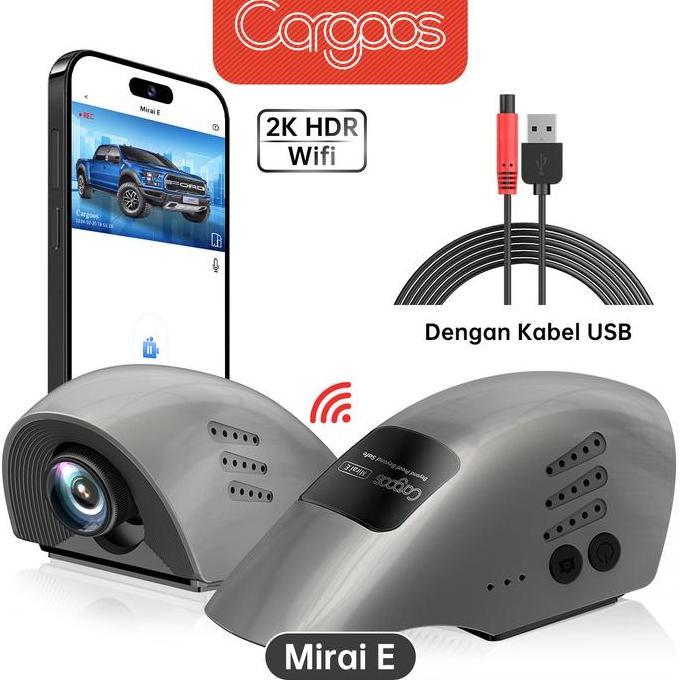 Cargoos Mirai 1C Mirai E Dashcam 2K WiFi layar 1.5'' IPS Kamera Mobil Wide Angle 140
