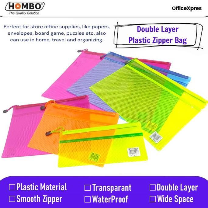 JAVXIACI Map Zipper Sleting / Ziper Bag Plastic / Map Sleting / Map Plastik 2 Layer / Double Layer Z