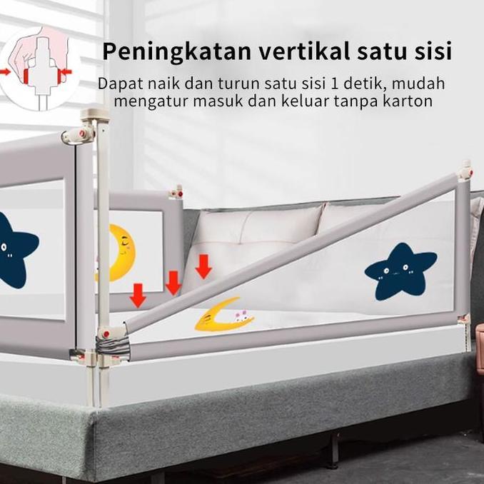 RELMARAMA Baby Bedrail Baby Bed Rail Safety Guard Bedguard Fence Extra Tall Pembatas Pengaman Pagar 