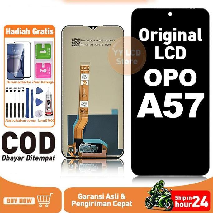HARGA DISC - YY-Original For LCD OPO A57 4G lcd asli hp layar lcd anti blue light HD HOT SALE Kualit