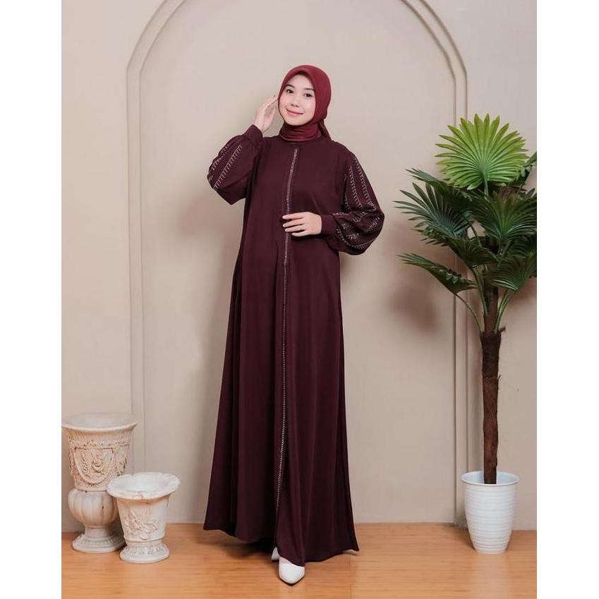 Aluna Gamis Payet Swaroski Abaya Wanita Dress Elegant Mewah Simple  Dewasa