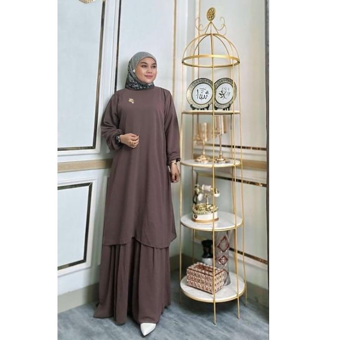 CUCI GUDANG Gamis Malaysia anggun/melayu ceruty polos